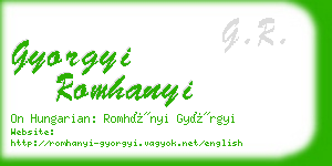 gyorgyi romhanyi business card